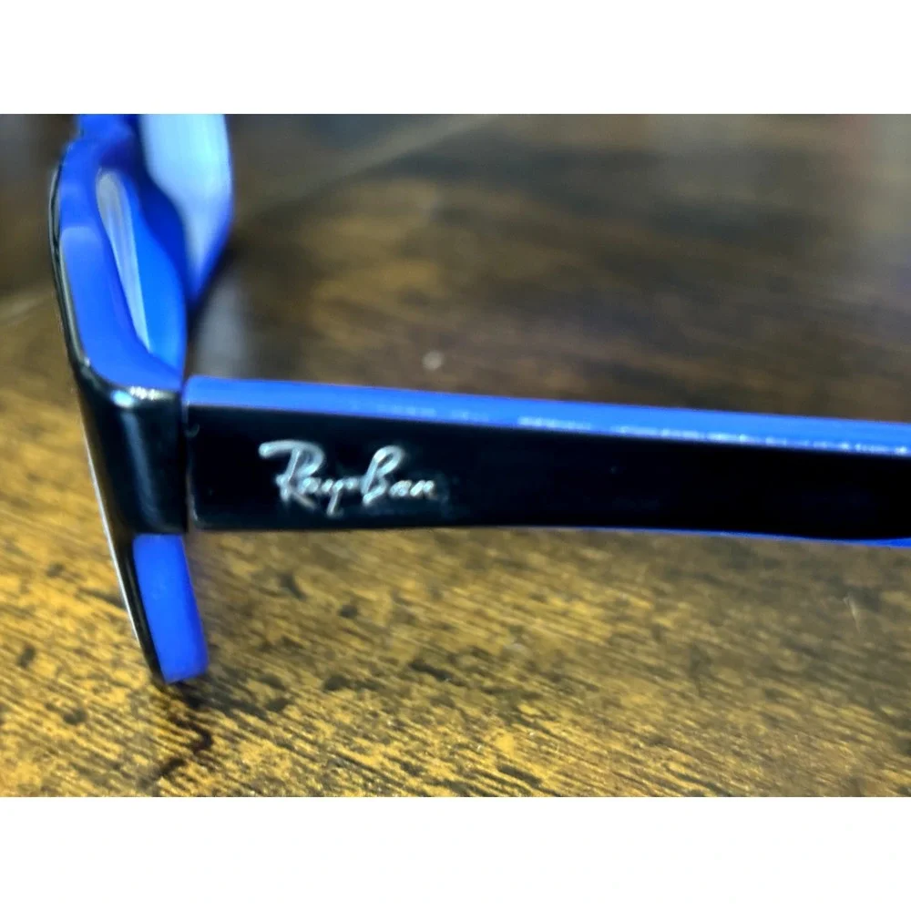 Ray-Ban RB5268 5179 Eyeglass Frames Black‎ Blue Rectangle Unisex w Case